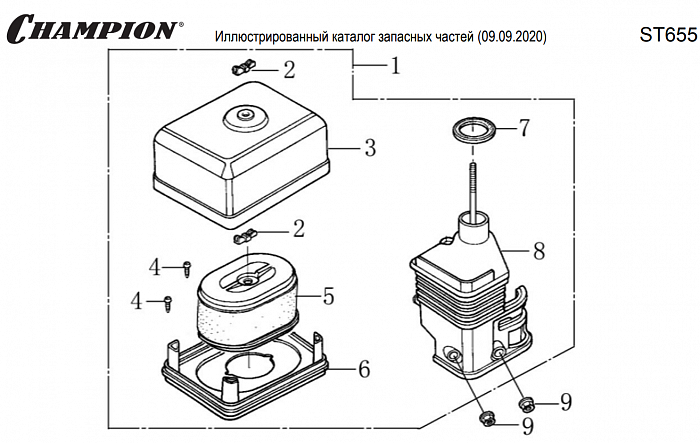 16 ВОЗДУШНЫЙ ФИЛЬТР | СНЕГОУБОРЩИК CHAMPION ST665